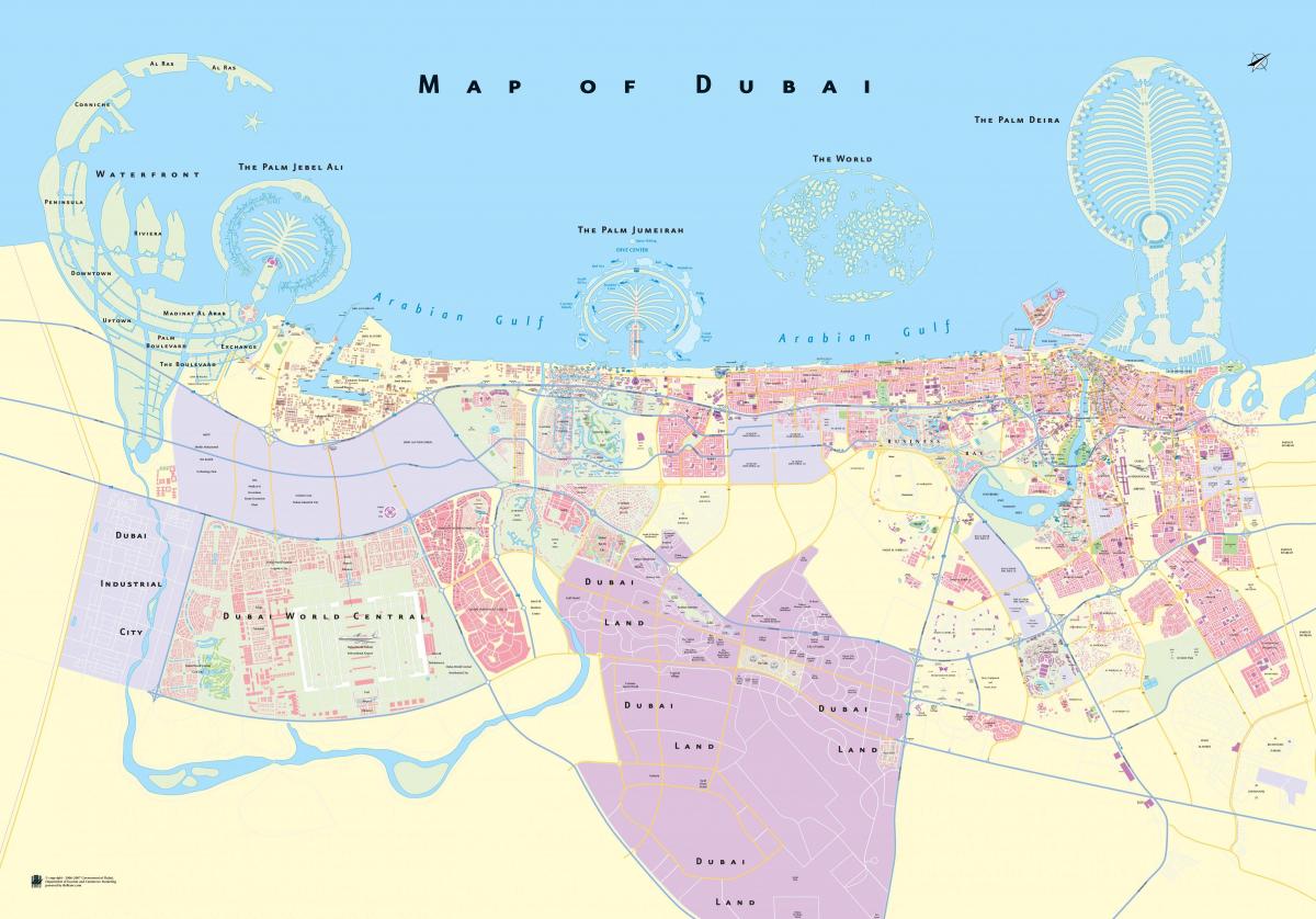 քարտեզ Դուբայի անապատ