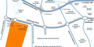 Քարտեզ Դուբայի արդյունաբերական քաղաք