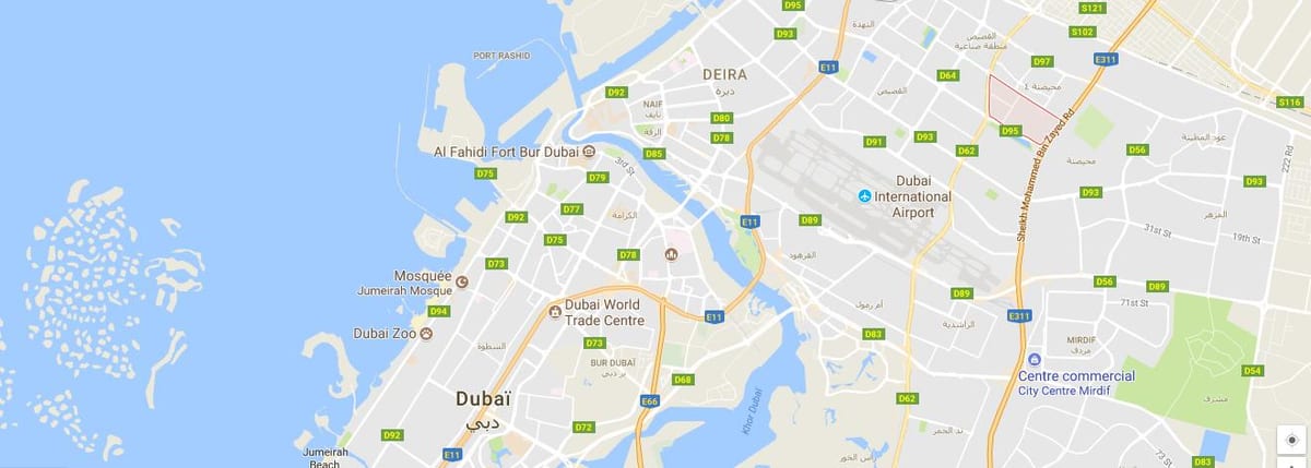 Dubai Сонапур քարտեզի վրա