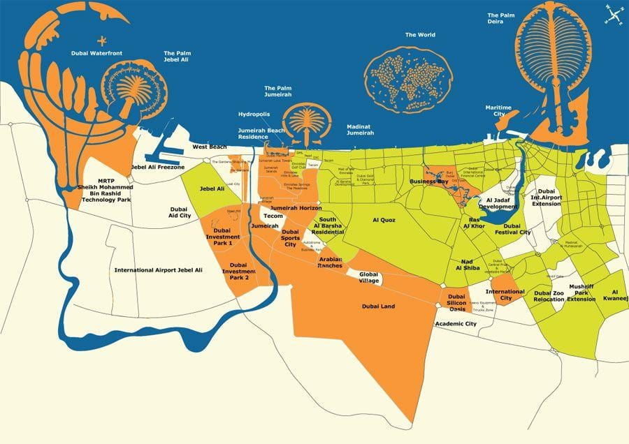 Dubai կղզու քարտեզ