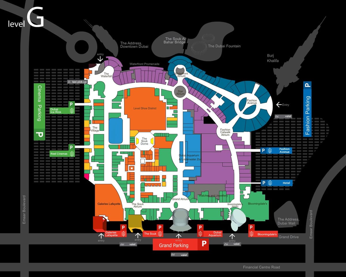 քարտեզ Dubai Mall