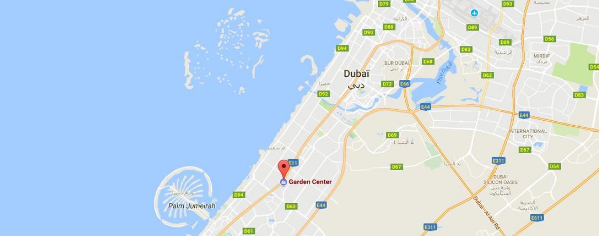 Dubai այգի կենտրոն գտնվելու վայրը քարտեզի վրա