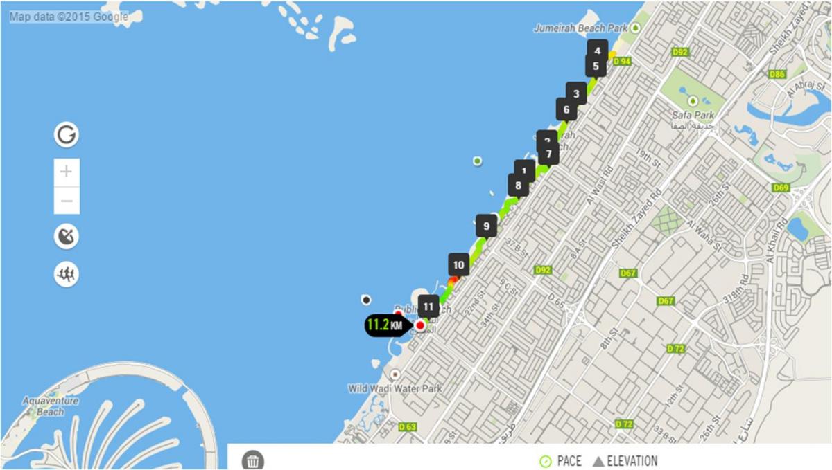 Ջումեյրա Beach treadmill քարտեզի վրա
